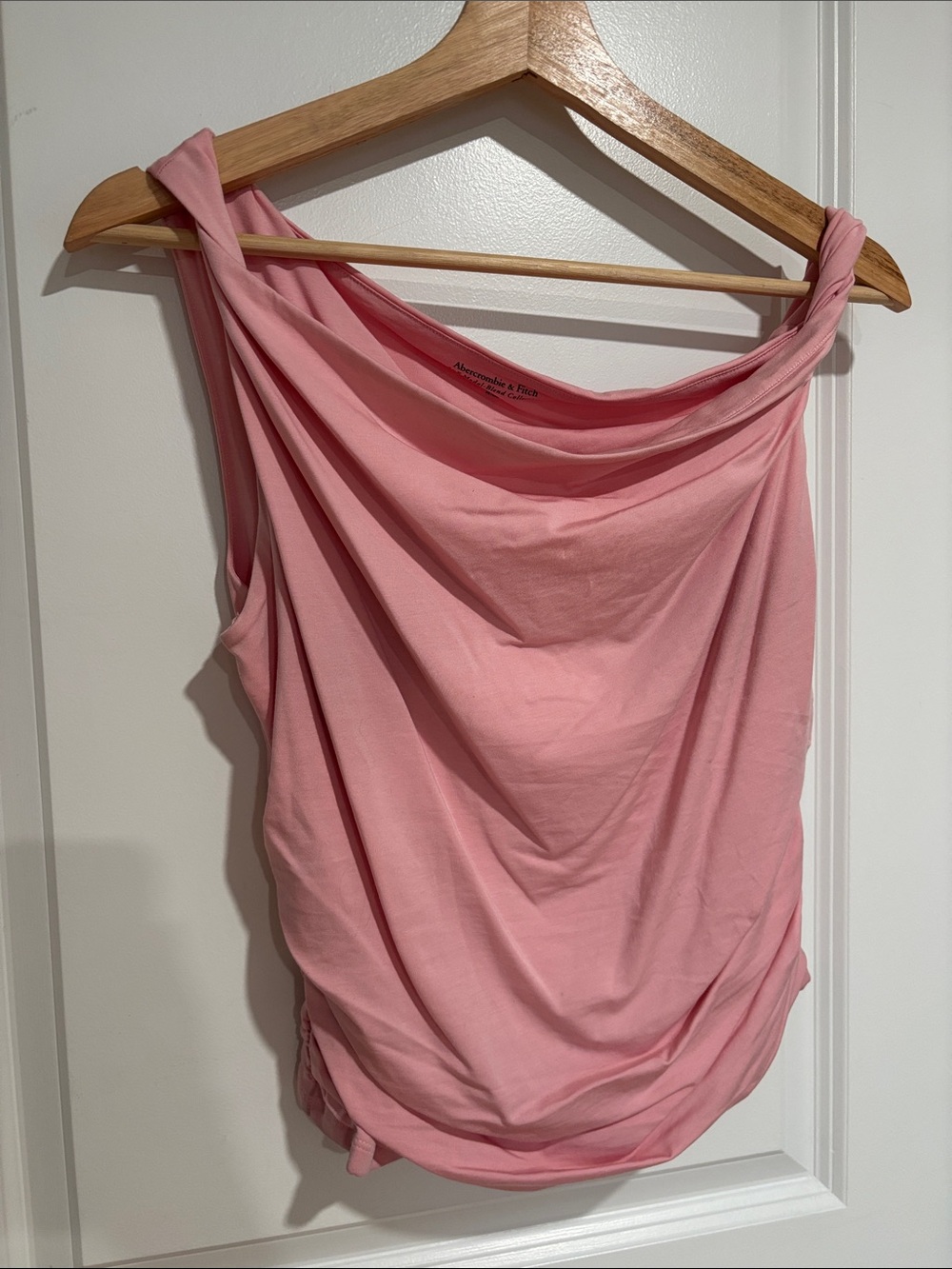 Abercrombie & Fitch Soft Pink Asymmetric Twist Top